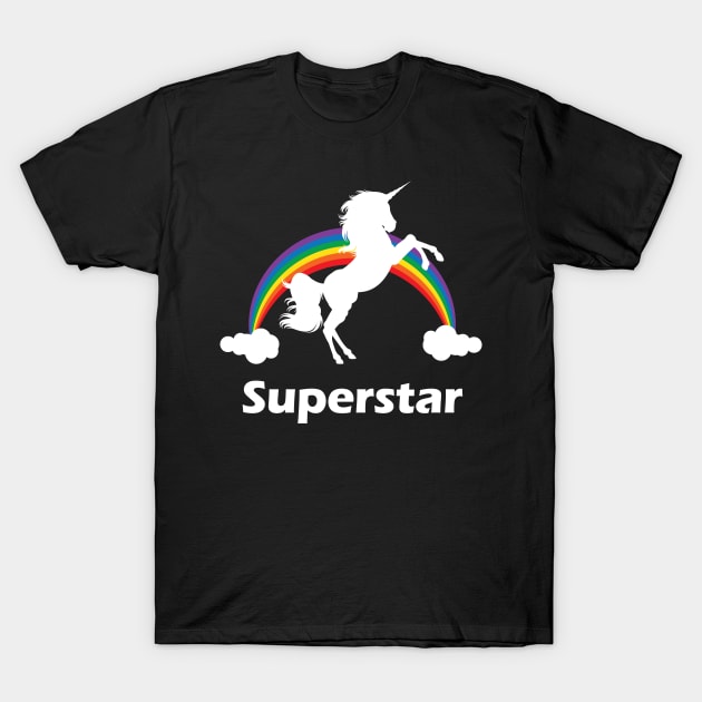 Superstar Rainbow Unicorn Design T-Shirt by Nonstop Shirts